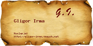 Gligor Irma névjegykártya